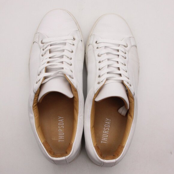 Thursday Everyday Premier Men's Size 11 White Leather Low Top Casual Sneakers - Picture 9 of 9